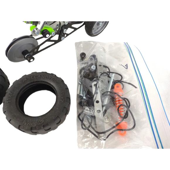 Lot of Meccano Parts and Instruction Booklets, Screws Tires Wheels Tools More - Picture 7 of 7